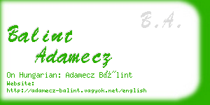 balint adamecz business card